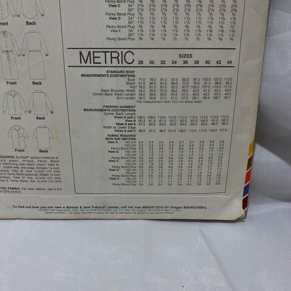 1981 Stretch and Sew ShirtWaist Dress And Blouse Design Patterns By Ann Person - Picture 9 of 10